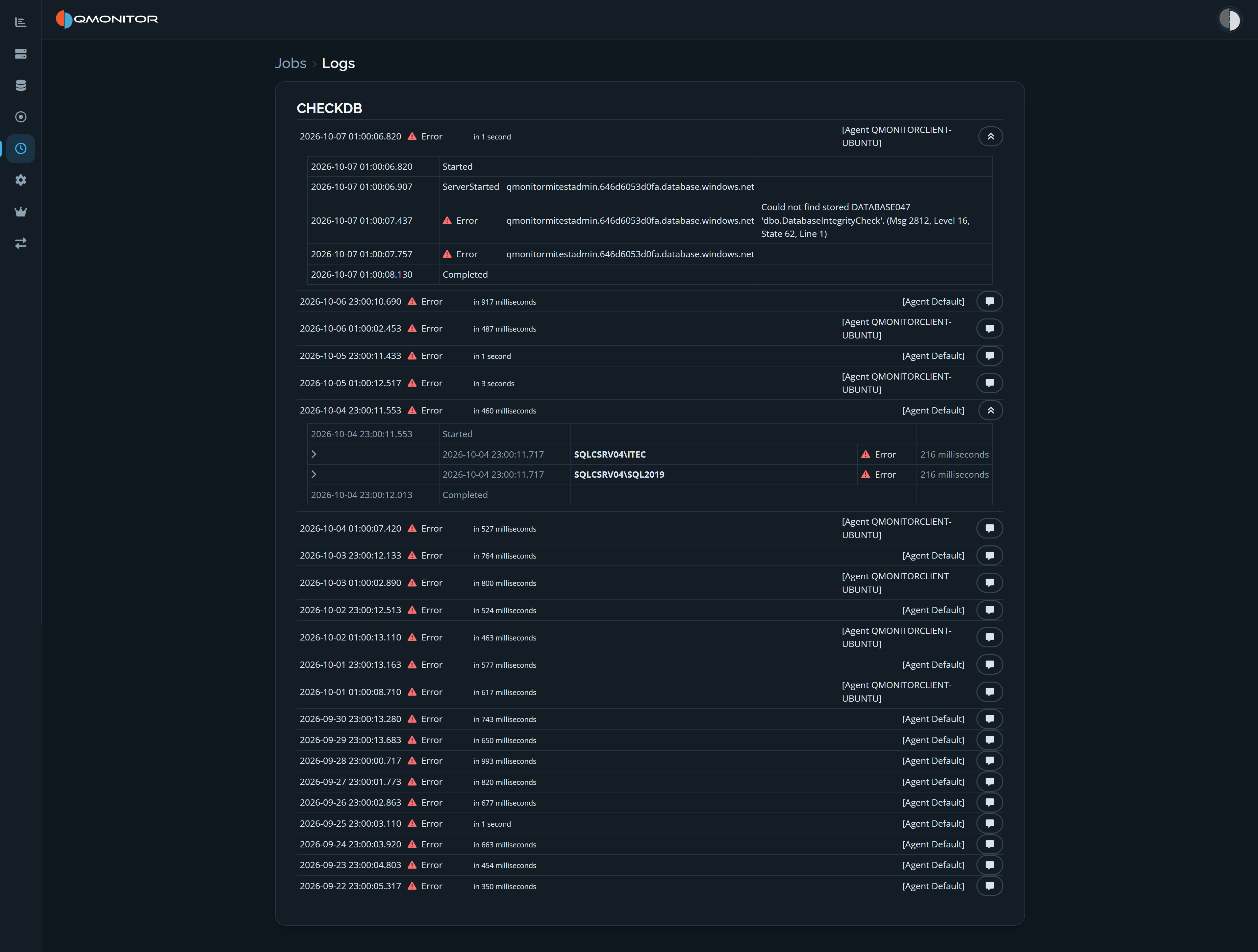 Job logs